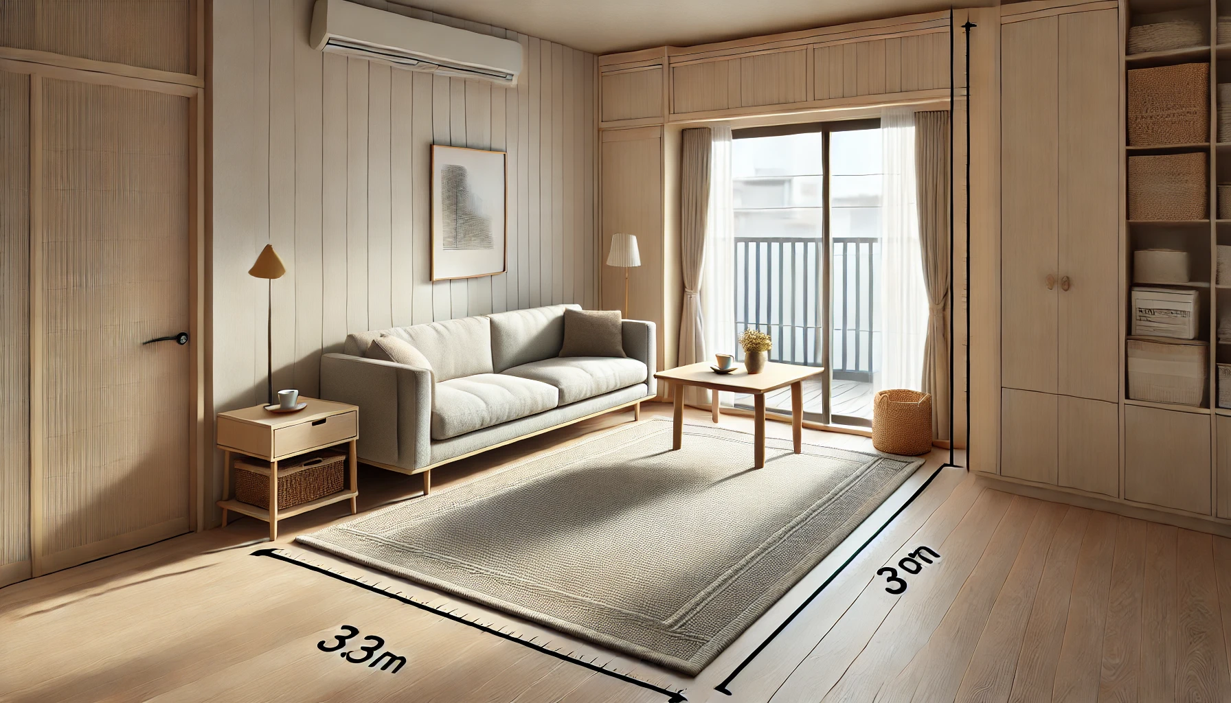 ラグの大きさ、何センチ？が目安か