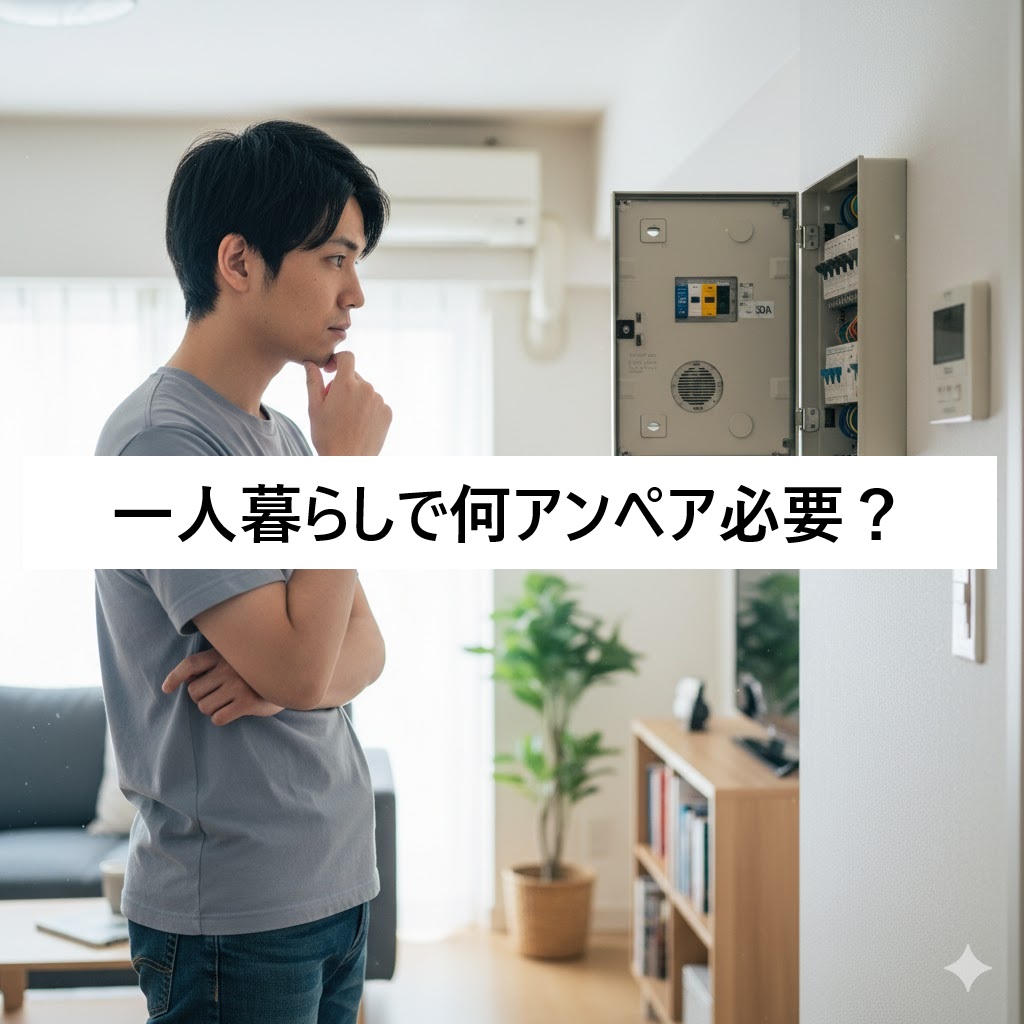 一人暮らしで何アンペア必要？契約の目安と電気代
