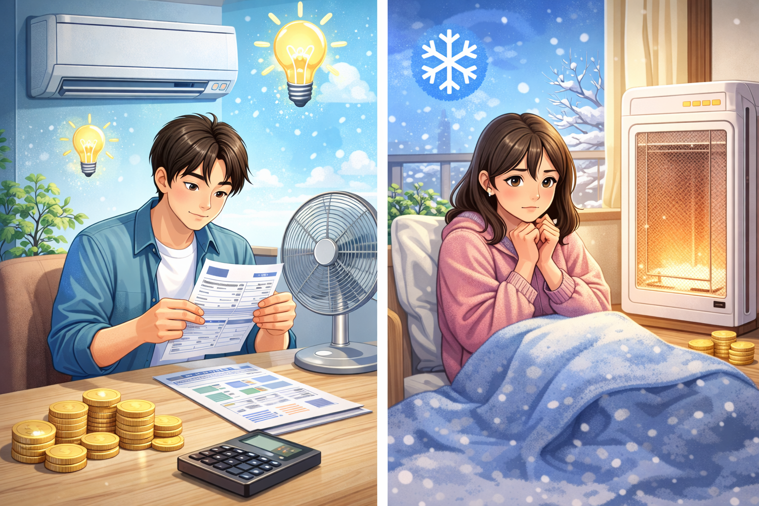 夏と冬で変動する電気代の推移