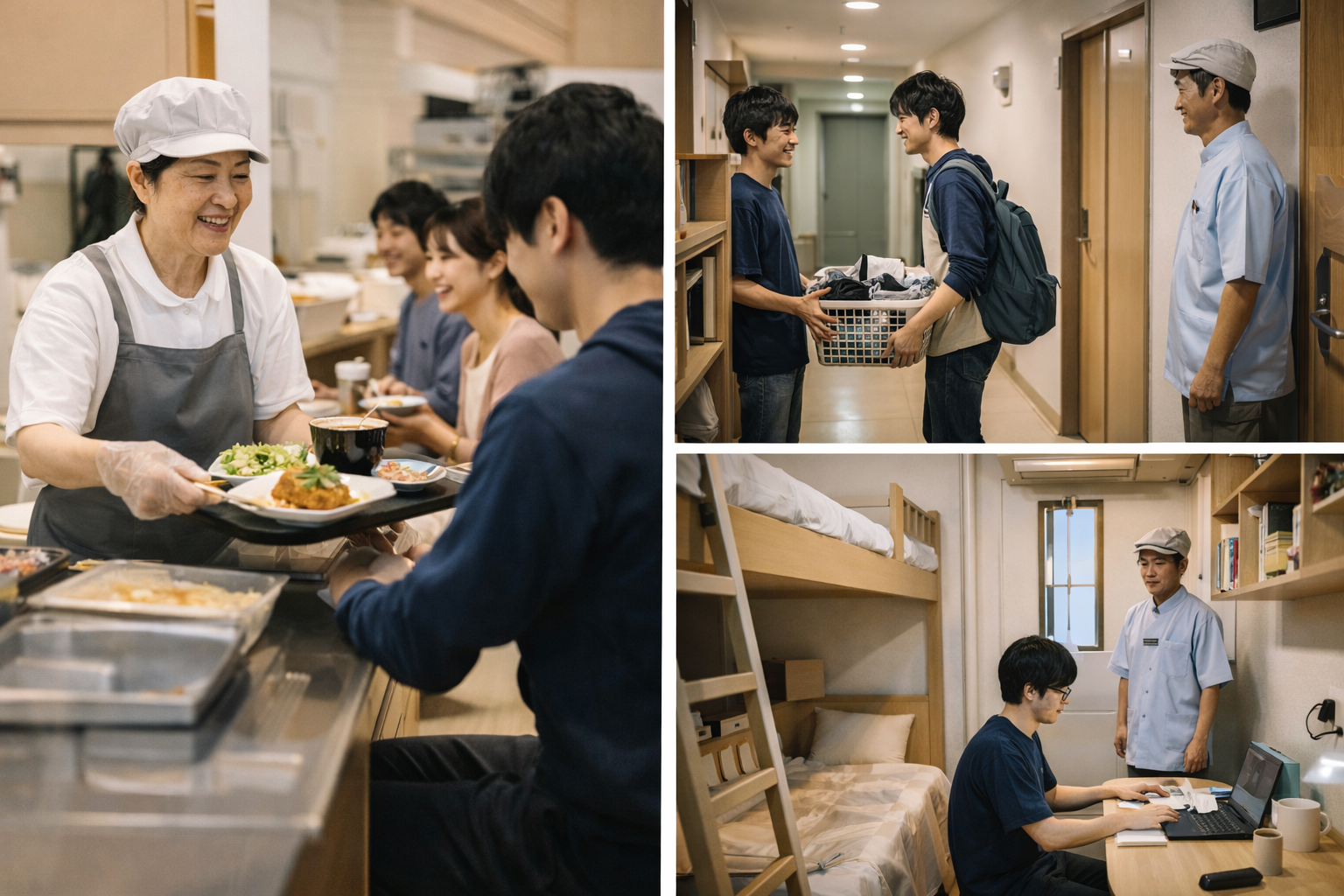 食事や管理人が付いている寮生活という選択肢