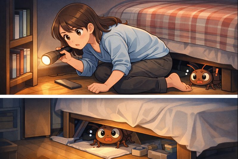 一人暮らしでゴキブリを見失った直後の捜索
