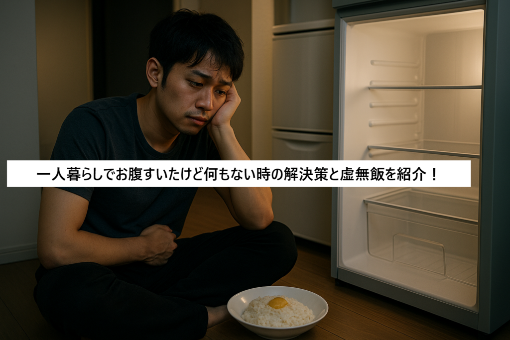一人暮らしでお腹すいたが何もない時の解決策と虚無飯を紹介！