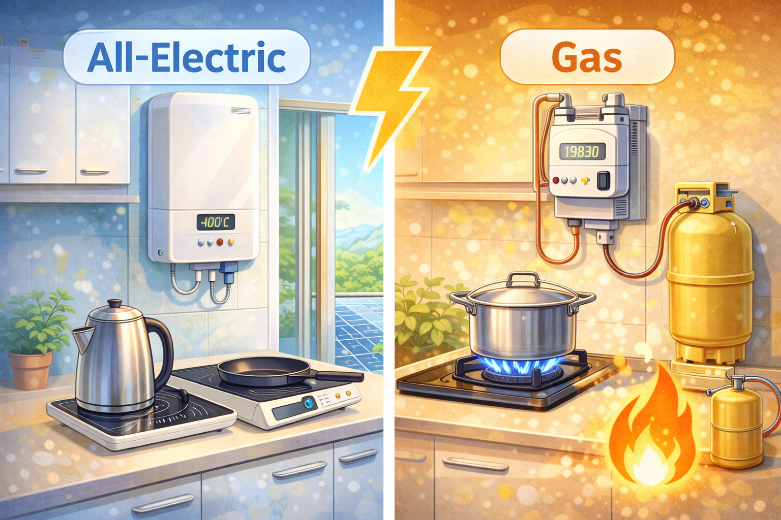 オール電化とガス併用の料金比較