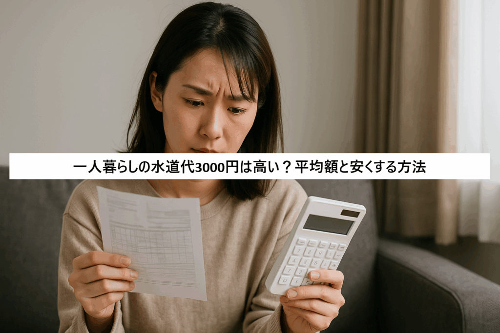 一人暮らしの水道代3000円は高い？平均額と安くする方法