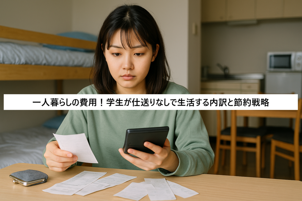 一人暮らしの費用！学生が仕送りなしで生活する内訳と節約戦略