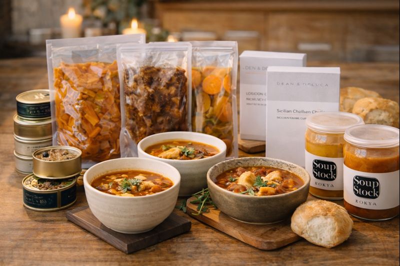 食べ物なら日持ちするスープや高級レトルト