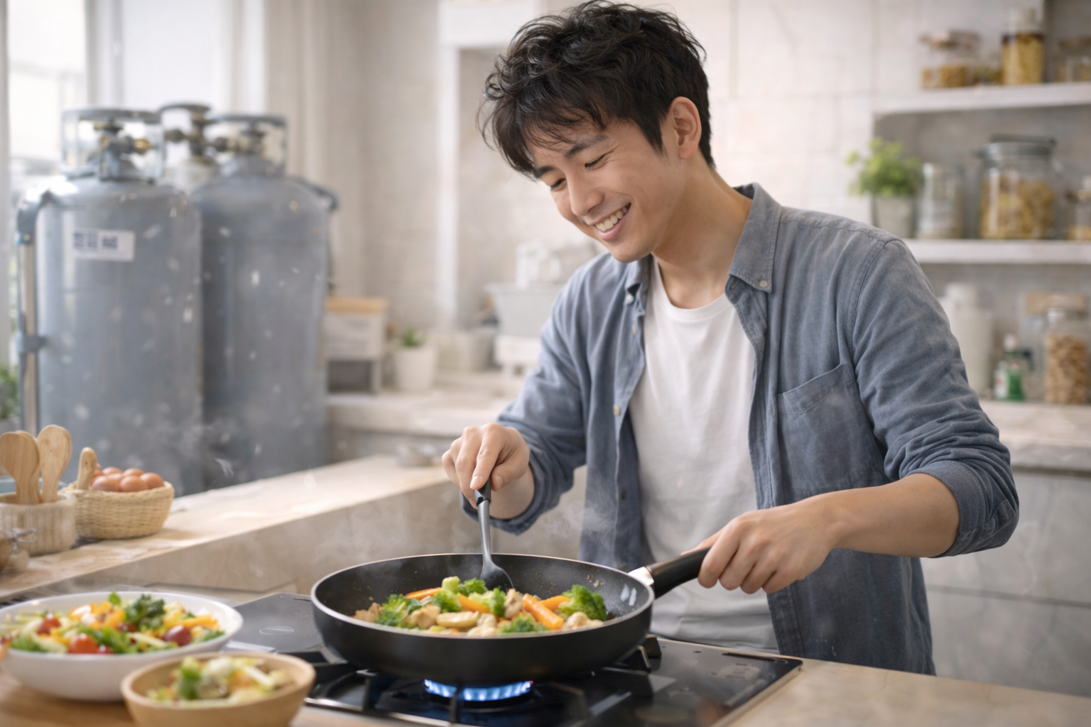 自炊と一人暮らしのプロパンガス使用量のリアルな実態