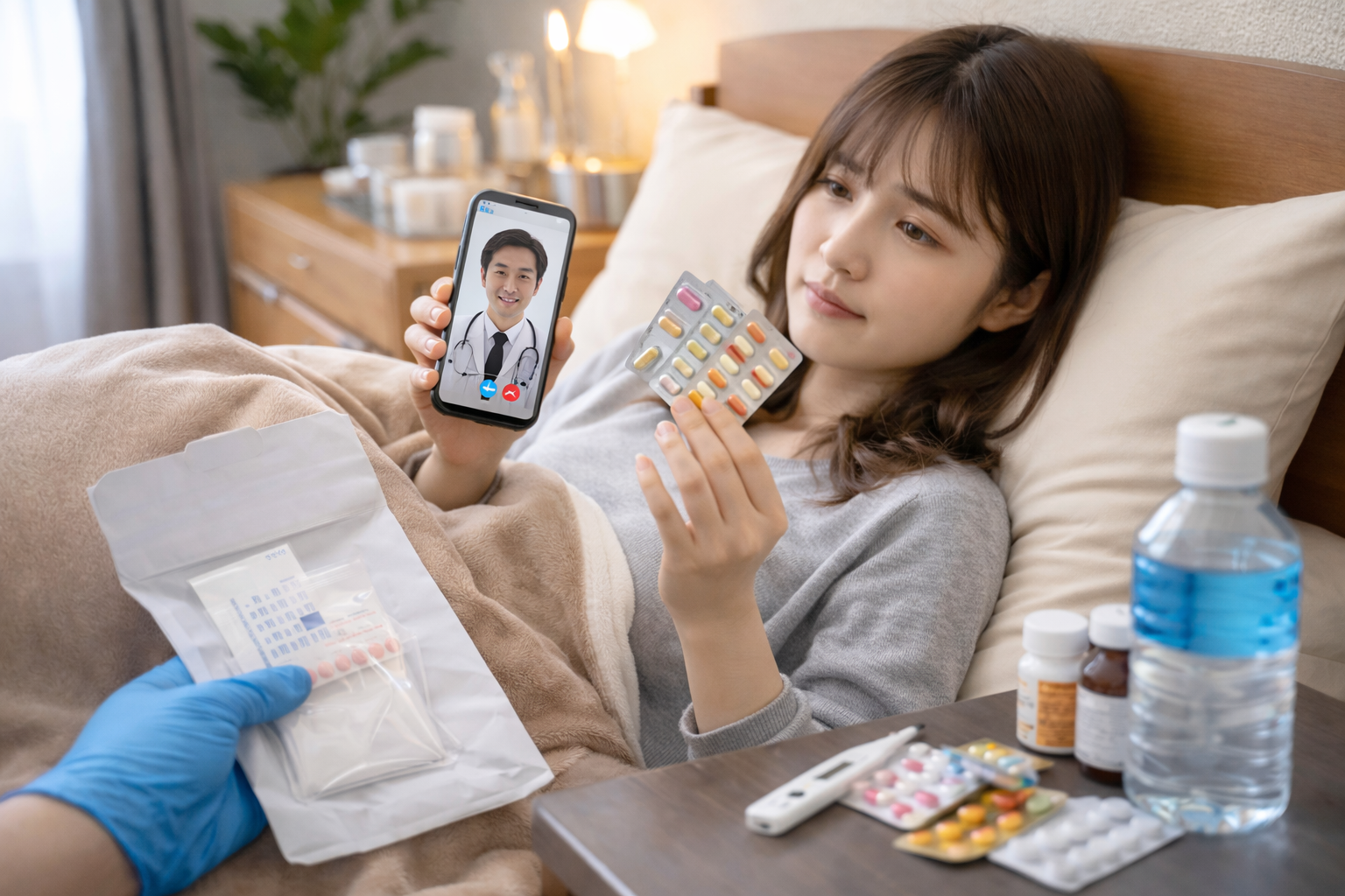 オンライン診療と処方薬の配送で移動なしの受診