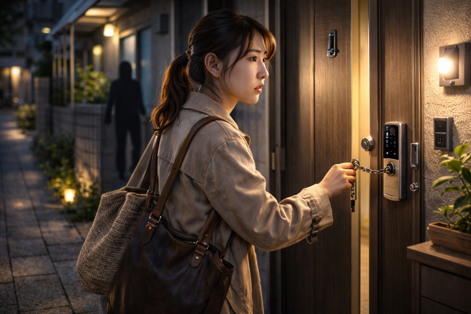 女性の一人暮らしが怖い場面での玄関先の守り方